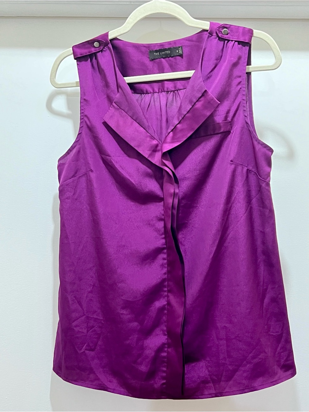 The Limited Purple Satin Sleeveless Blouse